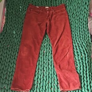 J. Crew mens W 33 L 32 rust corduroy jeans style 770
